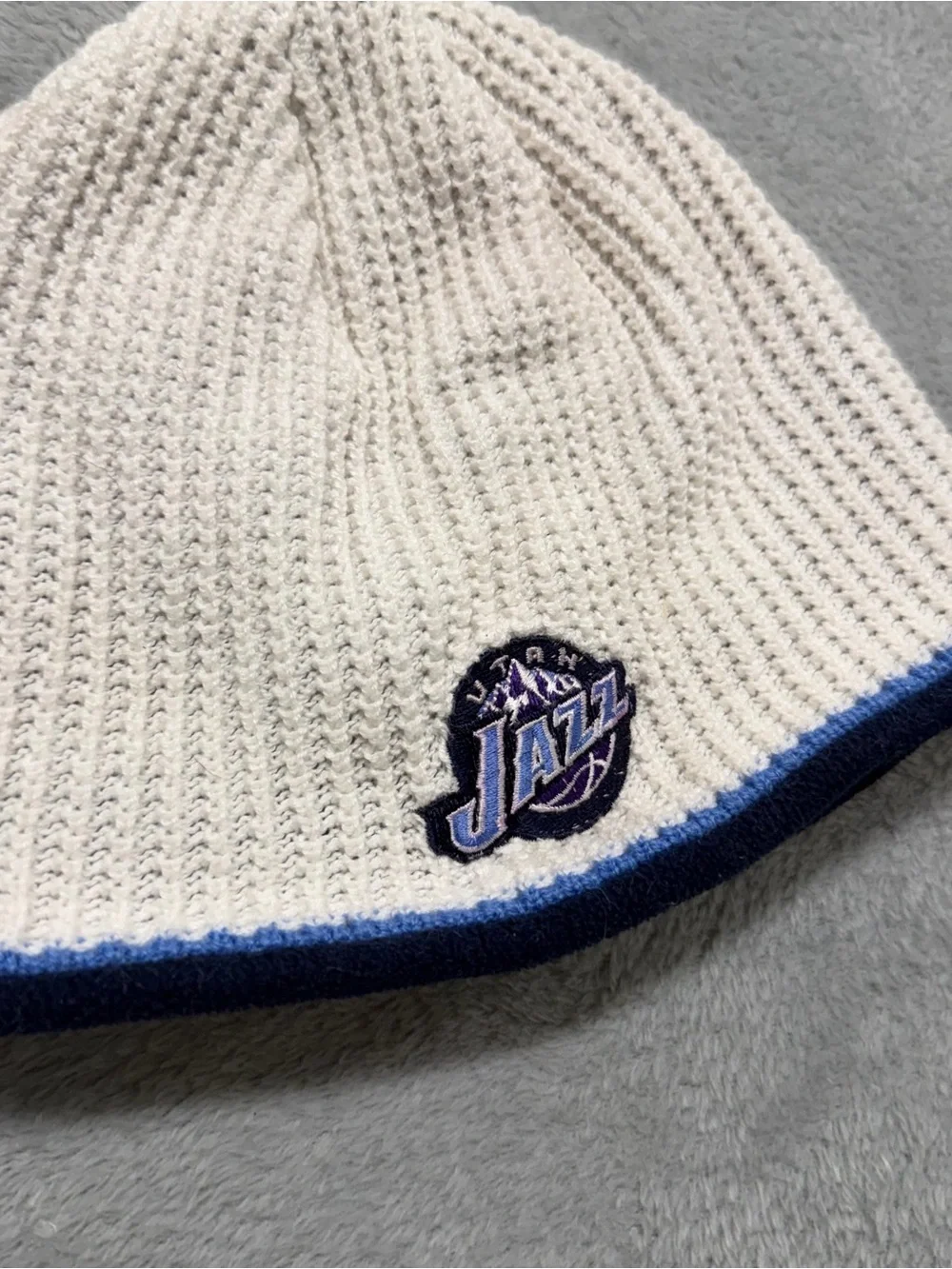 Vtg Adidas Utah Jazz Knit Beanie Skull Cap Basketball Streetwear Adult OSFA
